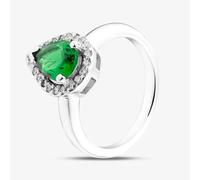 Starbright Sterling Silver Green Pear Cut Cubic Zirconia Halo Cluster Ring THB-01r GR 56