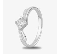 Starbright Women's Silver Four Claw Twist Round Cubic Zirconia Ring R193 3A (54) | Size: 54 (N) Starbright Silver 54 (N)