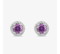 Starbright Women's Sterling Silver Cubic Zirconia Halo Stud Earrings E442 AM Starbright Silver One Size