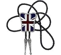 STARBRILLIANT Cowboy Western Tie Bolo Tie for Men Vintage Shield with Handmade Black Leather (Red cross)
