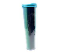 Starbucks 16 oz Double Wall Insulated Blue Green Lenticular Clear Tumbler with Twist Lock Lid