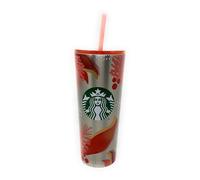 Starbucks 2019 Holiday Cold Cup Tumbler Winter 24oz Mistletoe Silver Pink Red