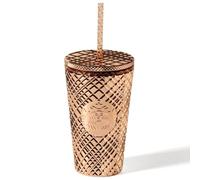 Starbucks 2023 Winter Holiday Jeweled 16oz Tumbler Cold Cup - Rose Gold