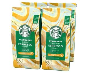 STARBUCKS Blonde Espresso Roast, Blonde Roast, Whole Bean Coffee 450g (Pack of 4)