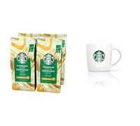 STARBUCKS Blonde Espresso Roast, Blonde Roast, Whole Bean Coffee 450g (Pack of 4) + Gift mug included