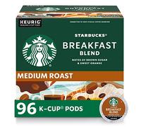 Starbucks Breakfast Blend Medium Roast Single Cup Coffee for Keurig Brewers, 4 Boxes of 24 (96 Total K-Cup pods)