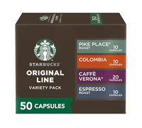 Starbucks by Nespresso, Intense Variety Pack (50 Pieces Single Serving Capsules, 10 of Every Taste, Compatible with Nespresso Original Line System)