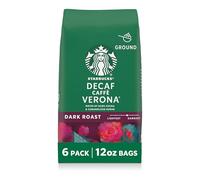 Starbucks Caffe Verona Decaf Medium-Dark Roast Ground Coffee, 12 Ounce, 6 Pack