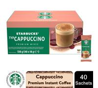 Starbucks Cappuccino Instant Coffee Sachets 40 x 18g - Creamy & Rich Cafe Taste