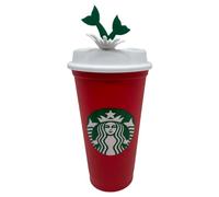 STARBUCKS Christmas Siren Tail Stopper with Red Reusable Travel Mug/Cup/Tumbler Grande Medium, 16oz 473ml