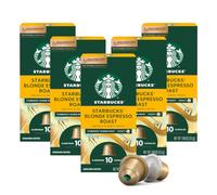 Starbucks Coffee Nespresso Capsules, Blonde Espresso Roast - 50 Capsules | Blonde Roast Coffee Espresso Pods