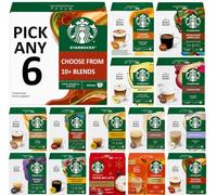 Starbucks Coffee Pods by NESCAFÉ Dolce Gusto Pick Any 6 from 10+ Blends | Including Latte Caramel, Americano, Vanilla, Cappuccino, Caffe Latte, White Mocha, Latte Macchiato, Colombia, Espresso & More