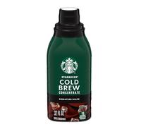 Starbucks Cold Brew Coffee Concentrate Signature Black, 32 fl oz Bottle | 100% Arabica cold brew concentrate; Signature Black, unsweetened; mix with water; 32 fl oz multi-serve bottle