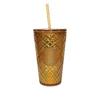 STARBUCKS® Cold Cup Bling Gold Angel Edition Reusable Cold Drinks Cup with Reusable Straw
