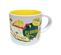Starbucks Discovery Series Florida Ceramic Coffee Mug, 14oz, White and Yellow