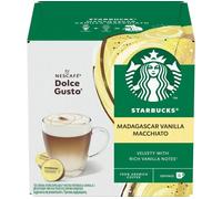 STARBUCKS Dolce Gusto Madagascar Vanilla Macchiato Pods - Pack of 12, White,Green