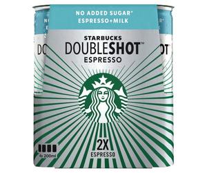Starbucks Double Shot No Added Sugar 4 x 200ml
