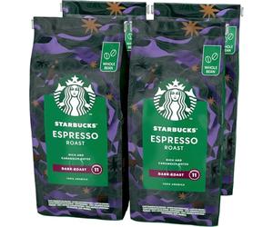 STARBUCKS Espresso Roast, Dark Roast, Whole Bean Coffee 450g 4x450g