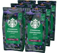 STARBUCKS Espresso Roast, Dark Whole Bean Coffee 200 g (Pack of 6)