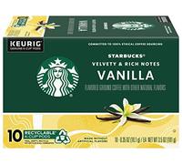 Starbucks Flavored Coffee K-Cup Pods, Vanilla Flavored Coffee, Made without Artificial Flavors, Keurig Genuine K-Cup Pods, 10 CT K-Cups/Box (Pack of 1 Box)