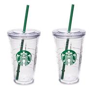 STARBUCKS Grande Insulated Travel Tumbler 16 OZ Double Wall Acrylic 2 Pack Set