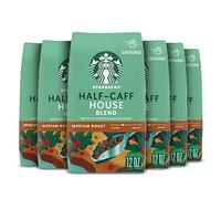 Starbucks Ground Coffee, Medium Roasted Coffee, Half Caff House Mix - 100% Arabica - 6 Bags (12 Oz Each)