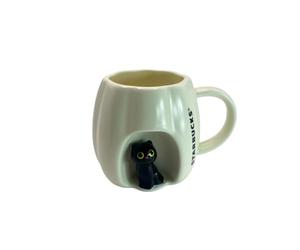 STARBUCKS Halloween Peep Black Cat Pumpkin Mug Cup Autumn Halloween Limited Edition