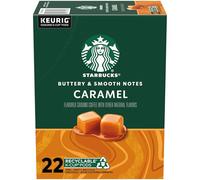 Starbucks K-Cup Coffee Pods, Caramel Natural Flavoured Coffee for Keurig Coffee Machines, 100% Arabica, 1 Box (22 Capsules)