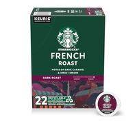Starbucks K-Cup Coffee Pods, Dark Roast Coffee, French Roast for Keurig Coffee Machines, 100% Arabica, 1 Box (22 Capsules)