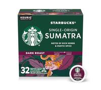Starbucks K-Cup Coffee Pods, Dark Roasted Coffee, Sumatra, 100% Arabica, 1 Box (32 Capsules)