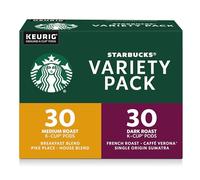 Starbucks K-Cup Coffee Pods, Medium And Dark Roast Coffee Variety Pack for Keurig Brewers, 100% Arabica, 6 Boxes (60 Pods Total)