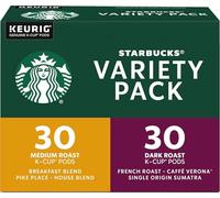 Starbucks K-Cup Coffee Pods, Medium And Dark Roast Coffee Variety Pack for Keurig Brewers, 100% Arabica, 6 Boxes (60 Pods Total)