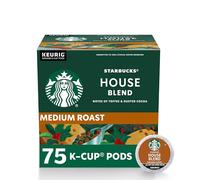Starbucks K-Cup Coffee Pods, Medium Roast, House Blend for Keurig Brewers, 100% Arabica, 1 Box (75 Pods)