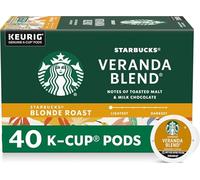 Starbucks K-Cup Light Roast Coffee Pods - Keurig Brewers Veranda - 1 Box (40 Capsules)