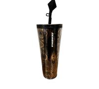 Starbucks Las Vegas Collection Black and Gold Venti acrylic tumbler 24oz with Black Diamond Topper