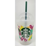 STARBUCKS Limited Edition Forget Me Not Reusable Plastic Cold Cup 16 Fl Oz
