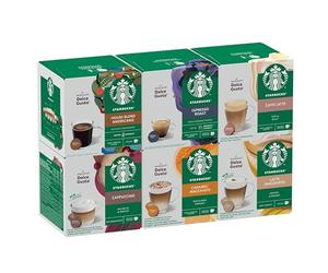 STARBUCKS Mixed Coffee Cup Variety Pack by NESCAFÉ Dolce Gusto, White and Black Coffee, Coffee Capsules 6 x 12 (72 Capsules) - Amazon Exclusive