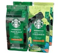 STARBUCKS Pike Place Roast, Single-Origin Colombia Whole Bean Coffee 4x450g | Premium Starbucks Coffee beans. Whole Coffee Beans