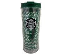 STARBUCKS Plastic Tumbler Madison Grid Core 16oz Reusable Cup Grande