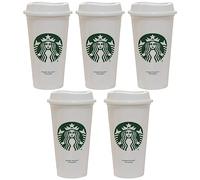 Starbucks Set of 5 16oz Reusable Hot Cups with Lid