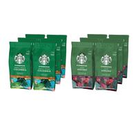STARBUCKS Single-Origin Colombia Medium Roast Ground Coffee, 200 g (Pack of 6) & Caff? Verona Dark Roast Ground Coffee, 200 g (Pack of 6)