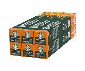 STARBUCKS Smooth Caramel Flavoured Coffee by Nespresso, Blonde Roast, Coffee Capsules 6 x 10 (60 Capsules)