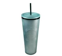 Starbucks Spring Collection 2024 Soft Touch Green Scales Tumbler Cup Drink with Straw, 24oz