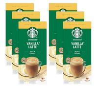 Starbucks Vanilla Latte Premium Instant Coffee, 5 Sachets (Pack of 6, Total 30 Sachets) - Smooth & Creamy Coffee with Vanilla Flavour