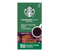 Starbucks VIA Instant Coffee-Dark Roast Coffee-Decaf Italian Roast-100% Arabica-1 Box (50 Packets)