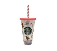 STARBUCKS Winter 2025 Festive Christmas Gingerbread Man Reusable 24oz Cold Cup