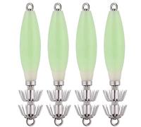 Starbun Squid Lures - 4pcs Glow Squid Cuttlefish Hooks For Dark Fishing Lure Hook Fishhooks Fishing Accessories