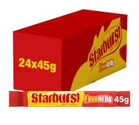Starburst FaveReds Fruit Chewy Sweets Snack Bags Bulk Multipack, 24x45g | Wrapped Vegan Fruit Chewy Sweets, Ideal Party Sweets, Bulk Care Package Treats, Crowd Pleasing Snacks & Event Essentials