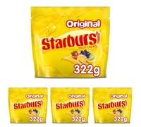 Starburst Original Fruit Chews Sweets Pouch Bag 322g (Pack of 4)