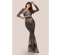 Starburst Sequin Maxi Goddiva Rose Gold 10